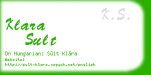 klara sult business card